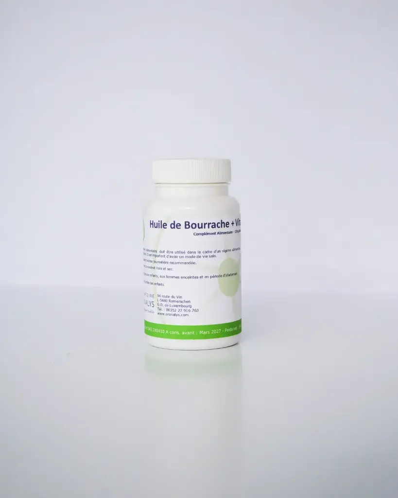 Huile de Bourrache + Vitamine E 510mg | Beauté et anti-inflammatoire